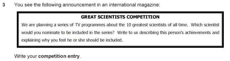 CAE writing sample task